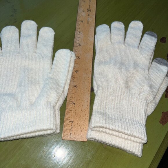 Ivory Knit Gloves 2 Pair Lot New Time&Tru Elegant Womens Winter Accessories Gift - Picture 4 of 5
